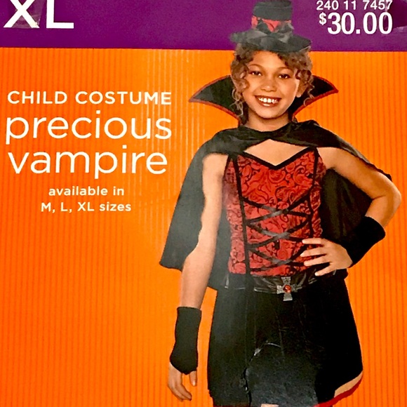 Precious Vampire Girls Halloween Costume Red Size XL - Picture 2 of 7